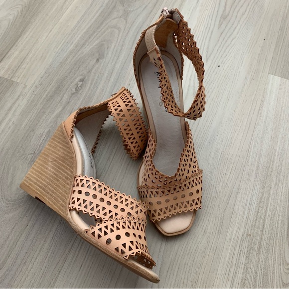Jeffrey Campbell | Tan Clara Sandals Wedge | Size 8 - Picture 2 of 8